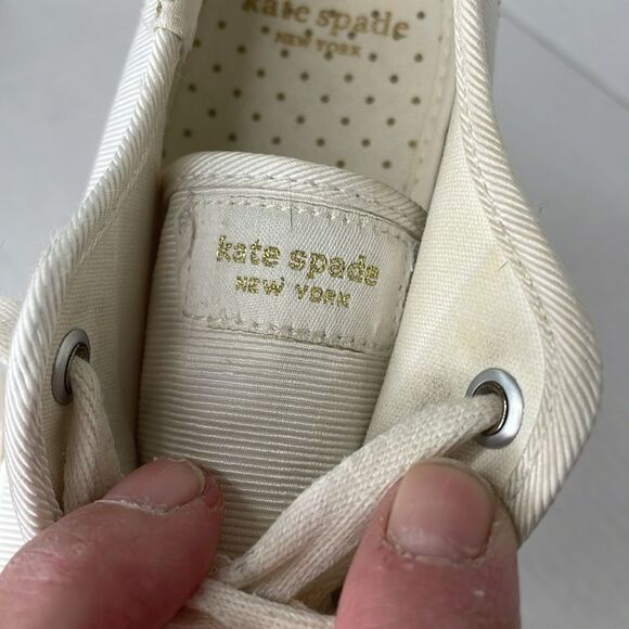 Keds X Kate Spade Triple-Up Faille Logo White Platform Sneakers - Picture 10 of 13